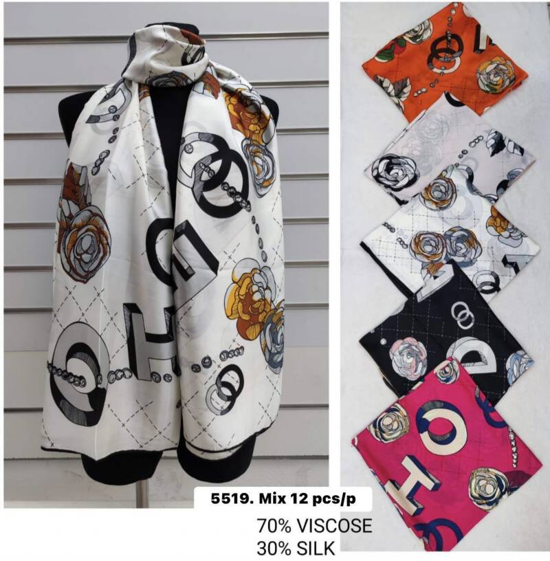 Szaliki damskie Roz Standard, Mix Kolor Paczka 12 szt